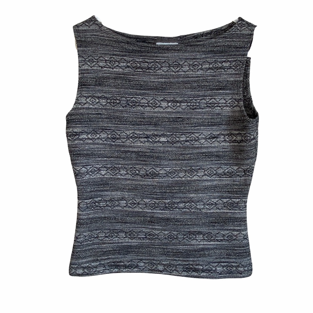 Aqua Blues Gray Stretchy Cropped Sleeveless top